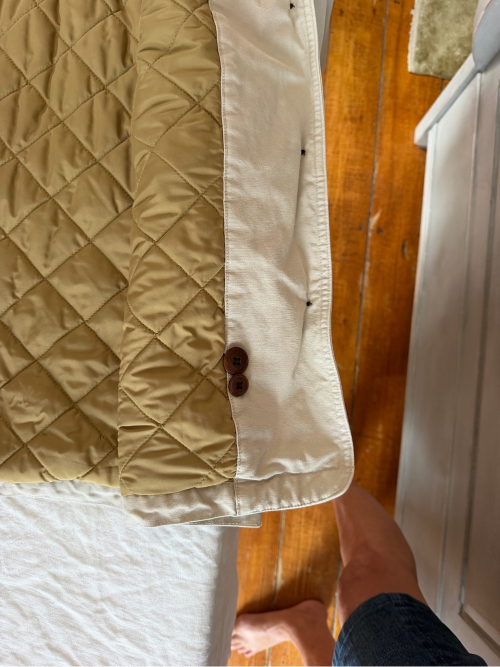 Women’s LL Bean Vintage Barn Jacket Tan Cotton Lined Size Large Regular - Picture 13 of 14